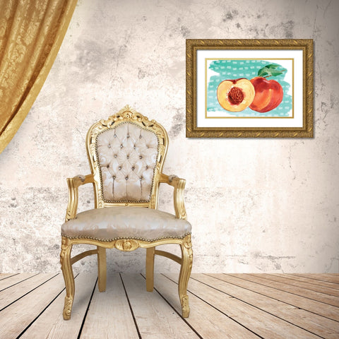 Peachy Keen II Gold Ornate Wood Framed Art Print with Double Matting by ND Art