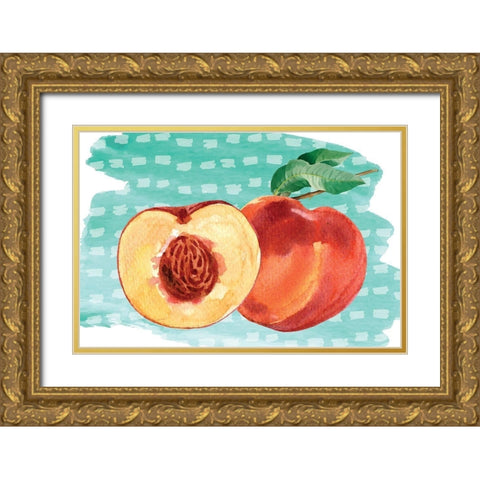 Peachy Keen II Gold Ornate Wood Framed Art Print with Double Matting by ND Art
