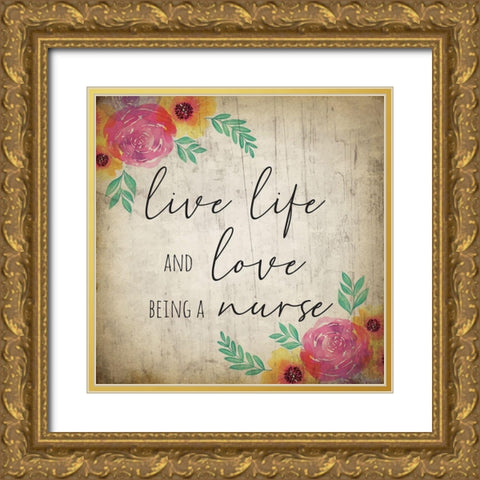 Nurse V Gold Ornate Wood Framed Art Print with Double Matting by ND Art