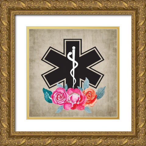 EMT Gold Ornate Wood Framed Art Print with Double Matting by ND Art