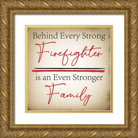 Firefighter Families Gold Ornate Wood Framed Art Print with Double Matting by ND Art
