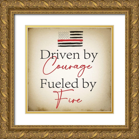 Fueled by Fire Gold Ornate Wood Framed Art Print with Double Matting by ND Art