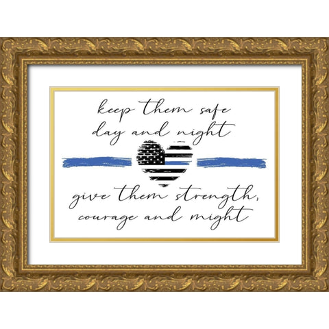 Courage and Might Gold Ornate Wood Framed Art Print with Double Matting by ND Art
