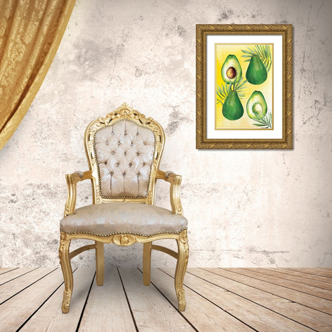 Avocado II Gold Ornate Wood Framed Art Print with Double Matting by ND Art