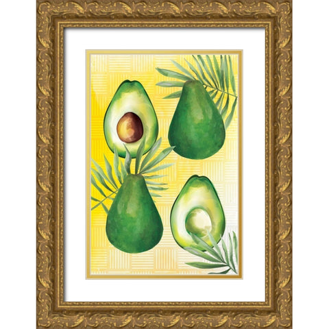 Avocado II Gold Ornate Wood Framed Art Print with Double Matting by ND Art