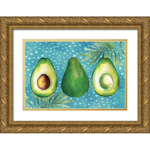 Avocado III Gold Ornate Wood Framed Art Print with Double Matting by ND Art