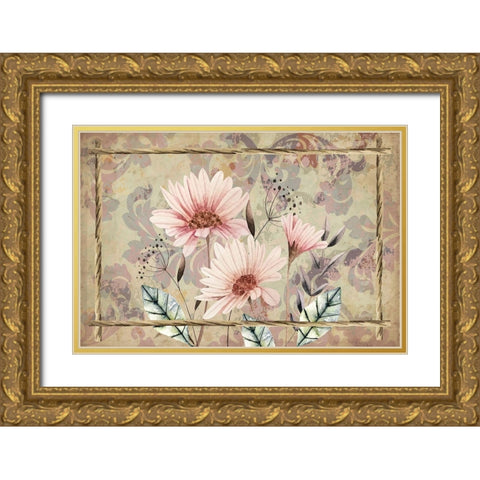Wildflowers II Gold Ornate Wood Framed Art Print with Double Matting by ND Art