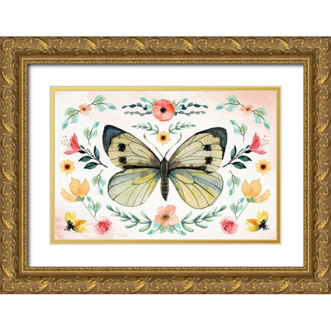Insects III Gold Ornate Wood Framed Art Print with Double Matting by ND Art