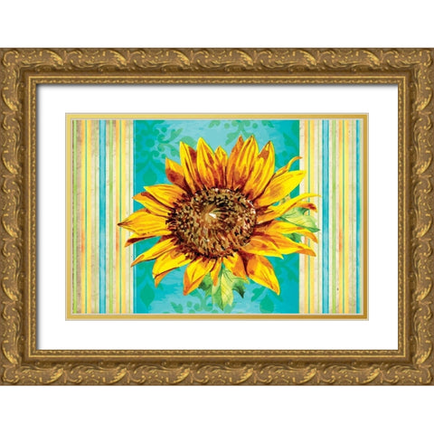 Sunflower Gold Ornate Wood Framed Art Print with Double Matting by ND Art