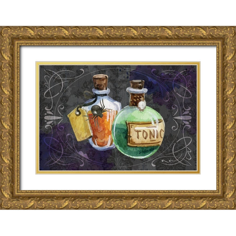 Potions Gold Ornate Wood Framed Art Print with Double Matting by ND Art