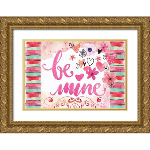 Be Mine Gold Ornate Wood Framed Art Print with Double Matting by ND Art