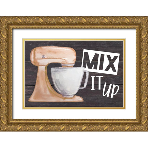 Mix It Up Gold Ornate Wood Framed Art Print with Double Matting by ND Art