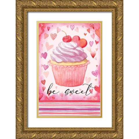 Be Sweet Gold Ornate Wood Framed Art Print with Double Matting by ND Art