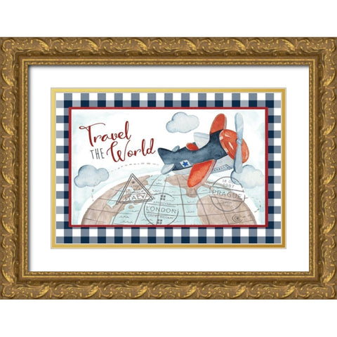 Travel the World Gold Ornate Wood Framed Art Print with Double Matting by ND Art
