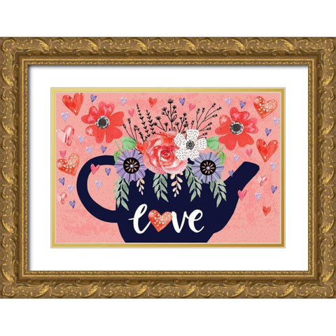 Love Gold Ornate Wood Framed Art Print with Double Matting by ND Art