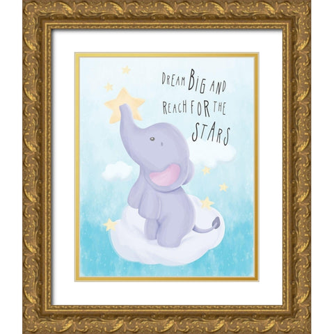 Dream Big   Gold Ornate Wood Framed Art Print with Double Matting by ND Art