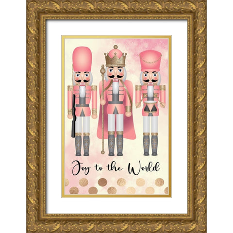 Joy to the World Gold Ornate Wood Framed Art Print with Double Matting by ND Art