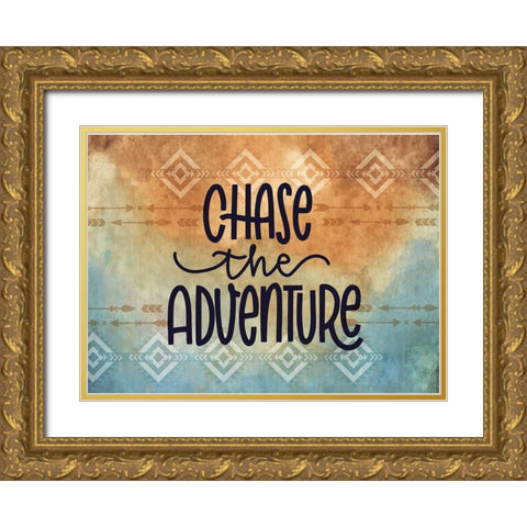 Choose the Adventure Gold Ornate Wood Framed Art Print with Double Matting by ND Art