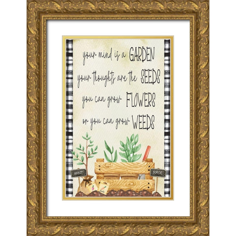 Grow Flowers Gold Ornate Wood Framed Art Print with Double Matting by ND Art