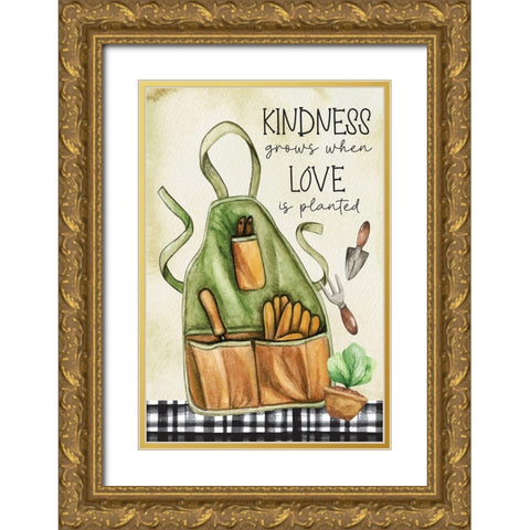 Kindness Grows Gold Ornate Wood Framed Art Print with Double Matting by ND Art