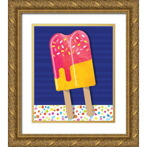 Popsicles Gold Ornate Wood Framed Art Print with Double Matting by ND Art
