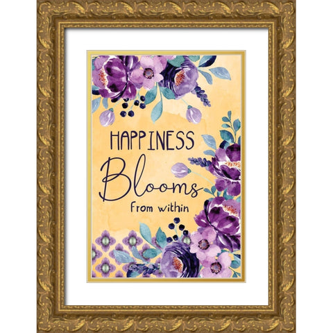 Blooms from Within Gold Ornate Wood Framed Art Print with Double Matting by ND Art