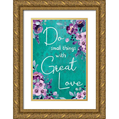 Great Love Gold Ornate Wood Framed Art Print with Double Matting by ND Art