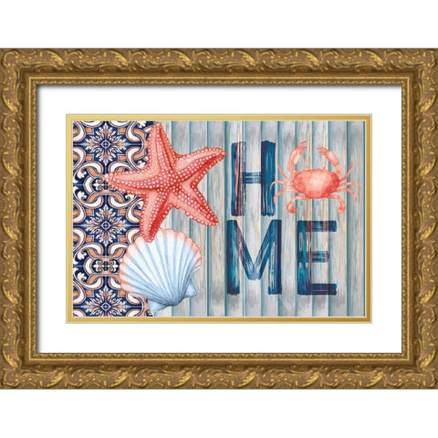 Home Gold Ornate Wood Framed Art Print with Double Matting by ND Art