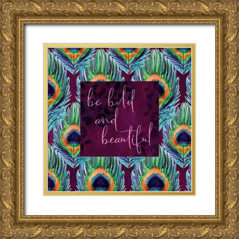 Bold and Beautiful Gold Ornate Wood Framed Art Print with Double Matting by ND Art