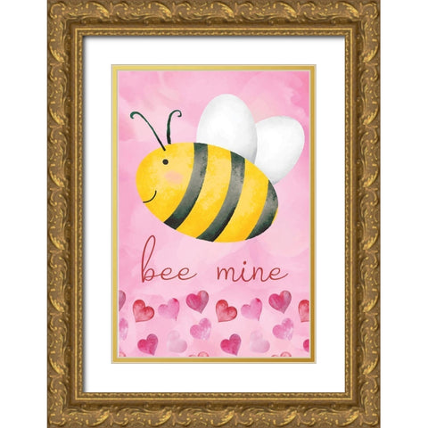Bee Mine Gold Ornate Wood Framed Art Print with Double Matting by ND Art