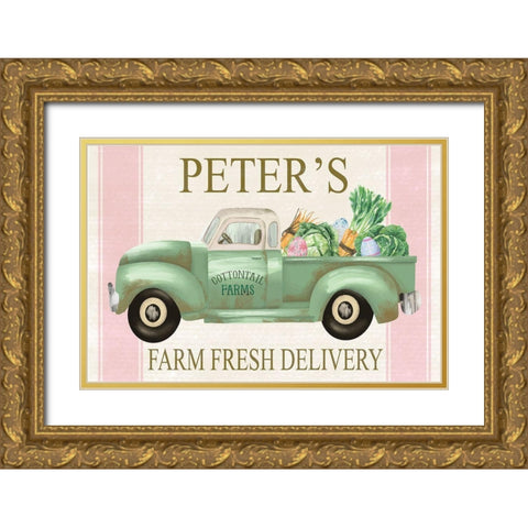 Peters Farm Delivery Gold Ornate Wood Framed Art Print with Double Matting by ND Art