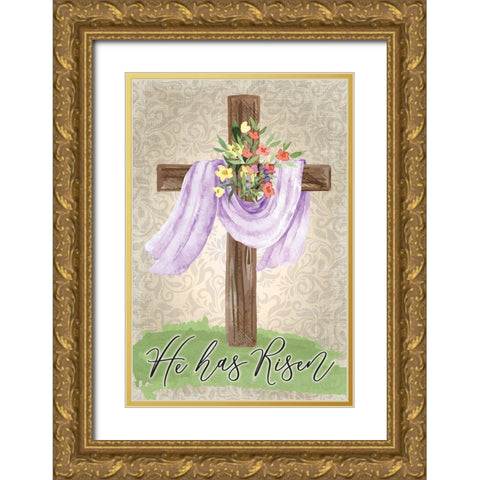 He Has Risen Gold Ornate Wood Framed Art Print with Double Matting by ND Art