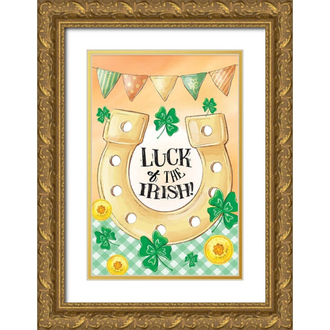 Luck of the Irish Gold Ornate Wood Framed Art Print with Double Matting by ND Art
