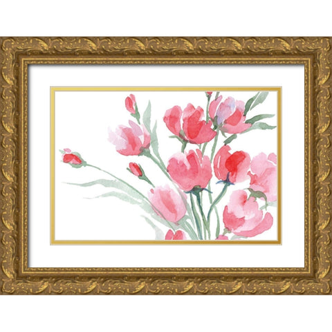 Blush II Gold Ornate Wood Framed Art Print with Double Matting by ND Art