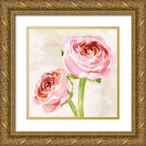 Bashful II Gold Ornate Wood Framed Art Print with Double Matting by ND Art