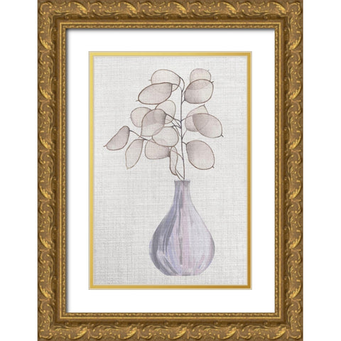 Gray Greenery II Gold Ornate Wood Framed Art Print with Double Matting by ND Art