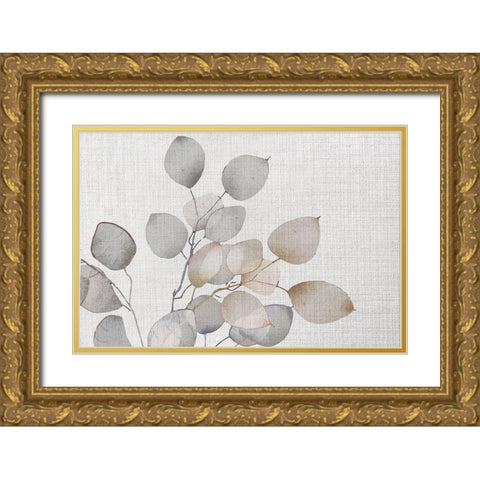 Gray Greenery III Gold Ornate Wood Framed Art Print with Double Matting by ND Art