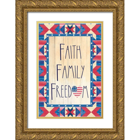 American Family Gold Ornate Wood Framed Art Print with Double Matting by ND Art