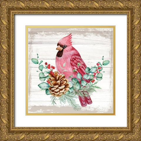 Cardinal Gold Ornate Wood Framed Art Print with Double Matting by ND Art
