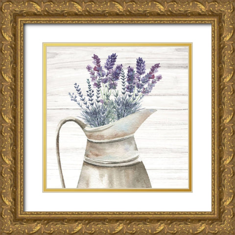 Fresh Lavender Gold Ornate Wood Framed Art Print with Double Matting by ND Art