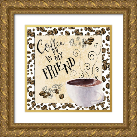 Best Friend Gold Ornate Wood Framed Art Print with Double Matting by ND Art