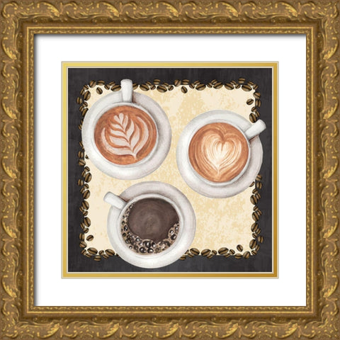 3 Cups Gold Ornate Wood Framed Art Print with Double Matting by ND Art