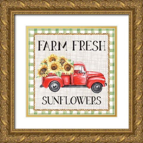 Farm Fresh Gold Ornate Wood Framed Art Print with Double Matting by ND Art