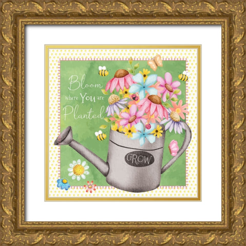 Bloom Gold Ornate Wood Framed Art Print with Double Matting by ND Art