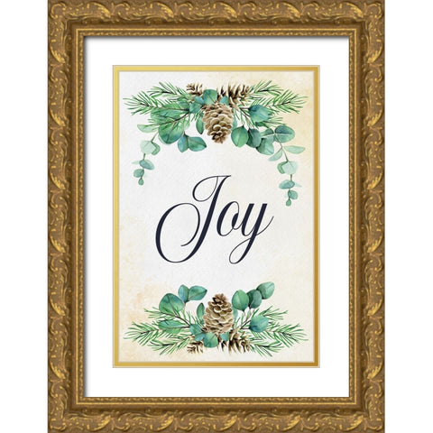 Joy Gold Ornate Wood Framed Art Print with Double Matting by ND Art