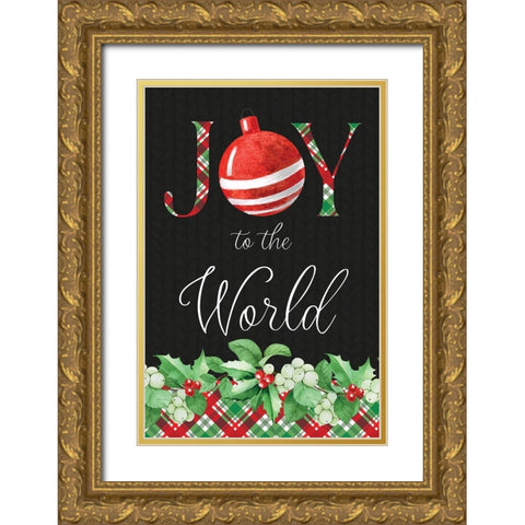 Joy to the World Gold Ornate Wood Framed Art Print with Double Matting by ND Art