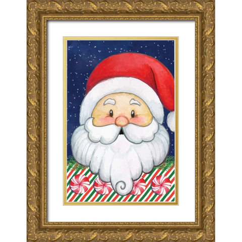 Santa III Gold Ornate Wood Framed Art Print with Double Matting by ND Art
