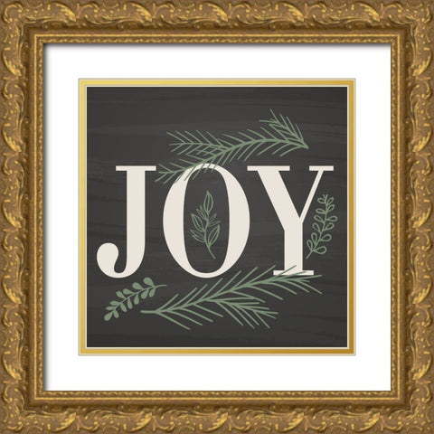 Joy Gold Ornate Wood Framed Art Print with Double Matting by ND Art