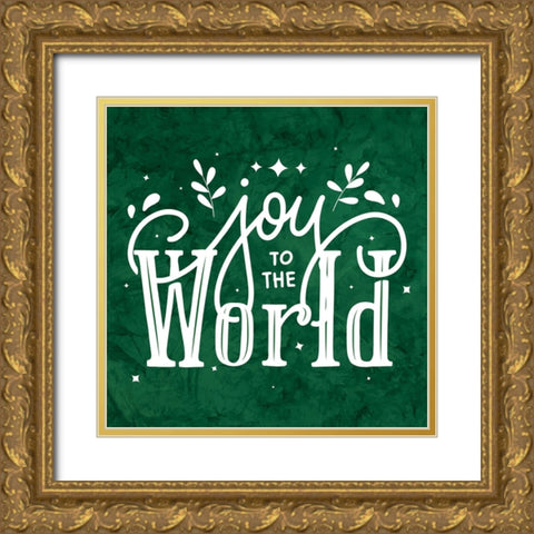 Joy to the World Gold Ornate Wood Framed Art Print with Double Matting by ND Art