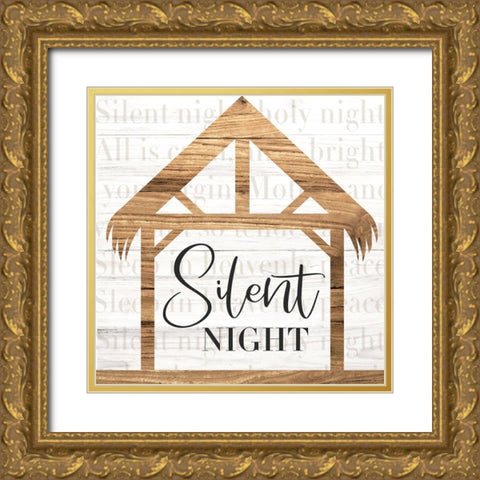 Silent Night Gold Ornate Wood Framed Art Print with Double Matting by ND Art